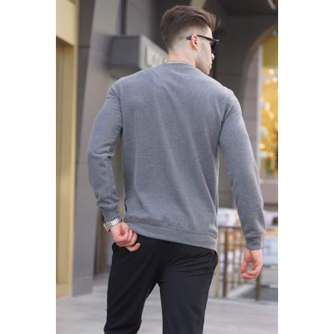 Gray Regular Fit Basic Sweatshirt 5799 - Gri