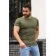 Madmext Men Basic Khaki T-Shirt 4077 - Haki