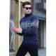 Navy Blue Turtleneck Knitwear Sweater 5970 - Lacivert