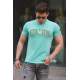 Madmext Turquoise Rapped T-shirt for Men 4615 - Turkuaz