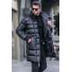 Black Long Puffer Jacket 5777 - Siyah