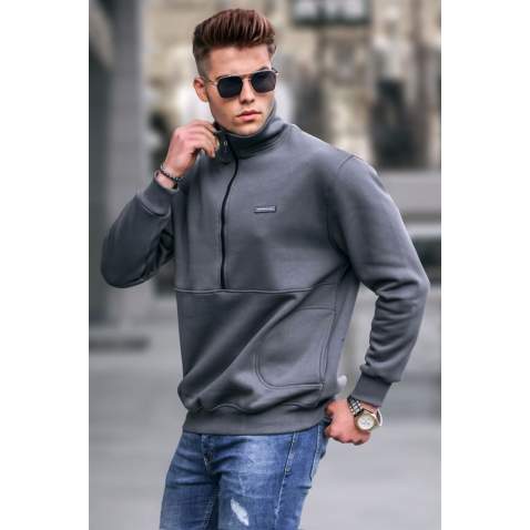 Madmext Men Smoke Gray Sweatshirt 5316 - Füme