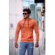 Madmext Orange Printed Hoodie 4157 - Turuncu