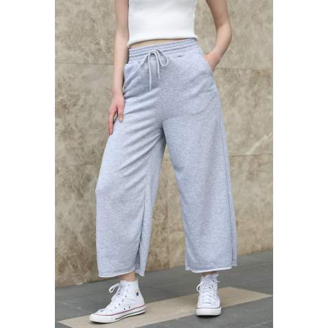 Mad Girls Gray Bell Bottom Sweatpants MG1100 - Gri