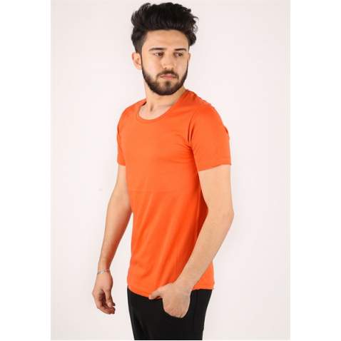 Madmext Men Orange Plain T-Shirt 2308 - Turuncu