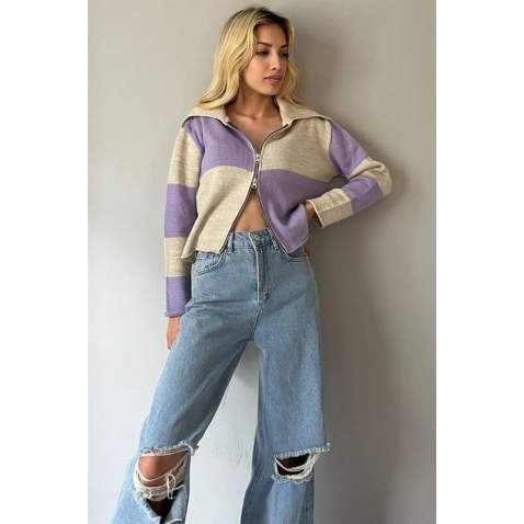 Lilac Knitwear Cardigan MG1391 - Lila