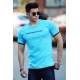 Madmext Blue Printed T-shirt for Men 4479 - Mavi