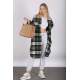 Mad Girls Green Plaid Coat MG1234 - Yeşil