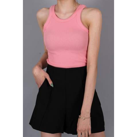 Women Pink Strap Top - Pembe