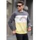 Smoke Gray Printed Sweatshirt 6013 - Füme