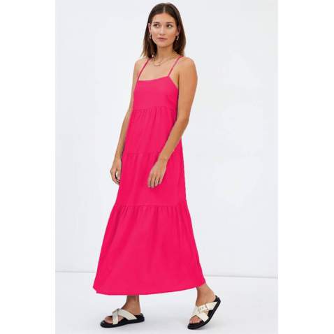 Women Fuchsia Long Dress - Fuşya