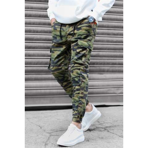 Madmext Men Slim Fit Camouflage Cargo Trousers 5695 - Kamuflaj