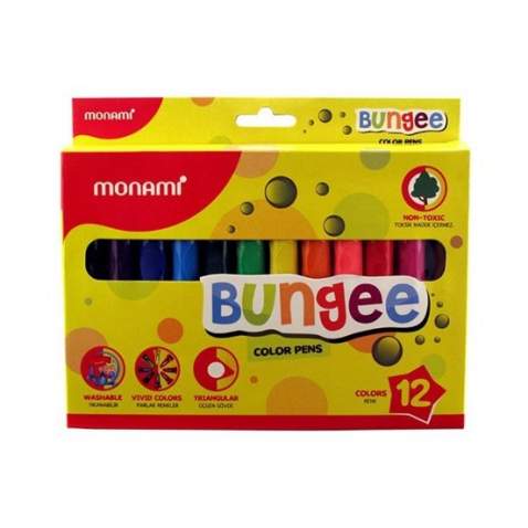 Monami Bungee 12'li Jumbo Keçeli Boya Kalemi 12 Renk